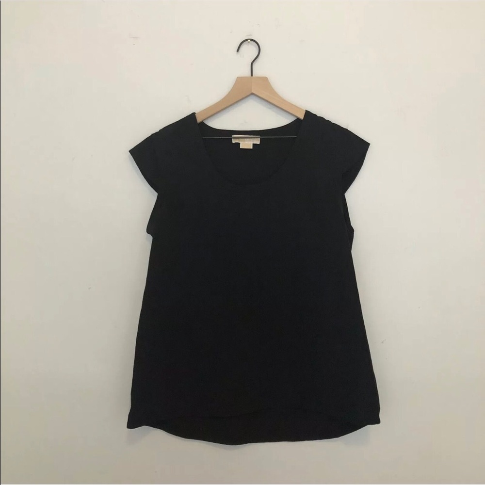Michael Kors Black Layered Cap Sleeve Blouse